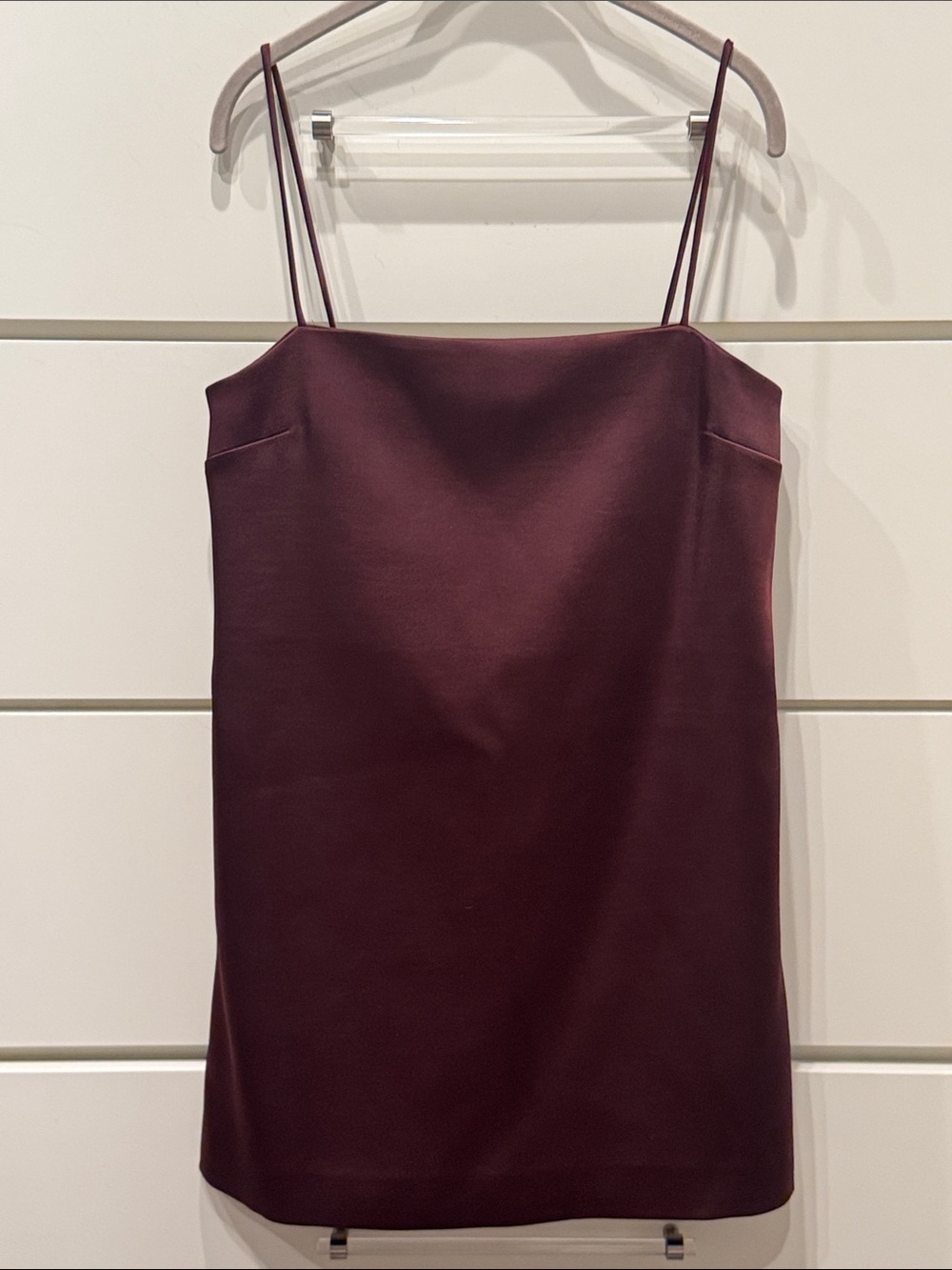 Zara Wine Slip Mini Dress with Double Spaghetti Straps